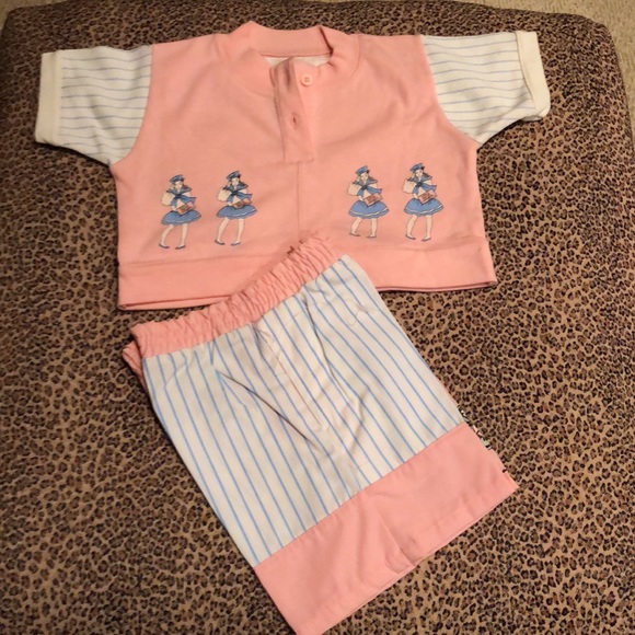 Bugle Boy toddler girl pink short set - Picture 2 of 16